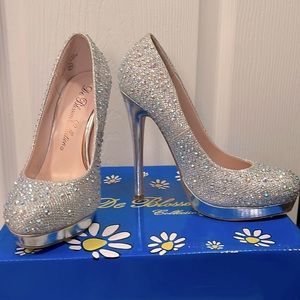 Silver Sparkly heels. Size 5.5